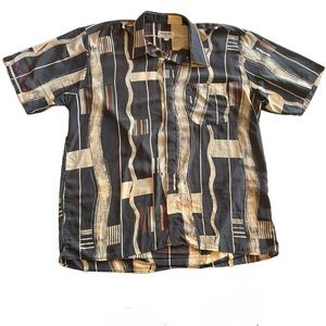 Genuine Vintage Christian Dior Abstract Geometric Short Sleeve Shirt XXL 2XL